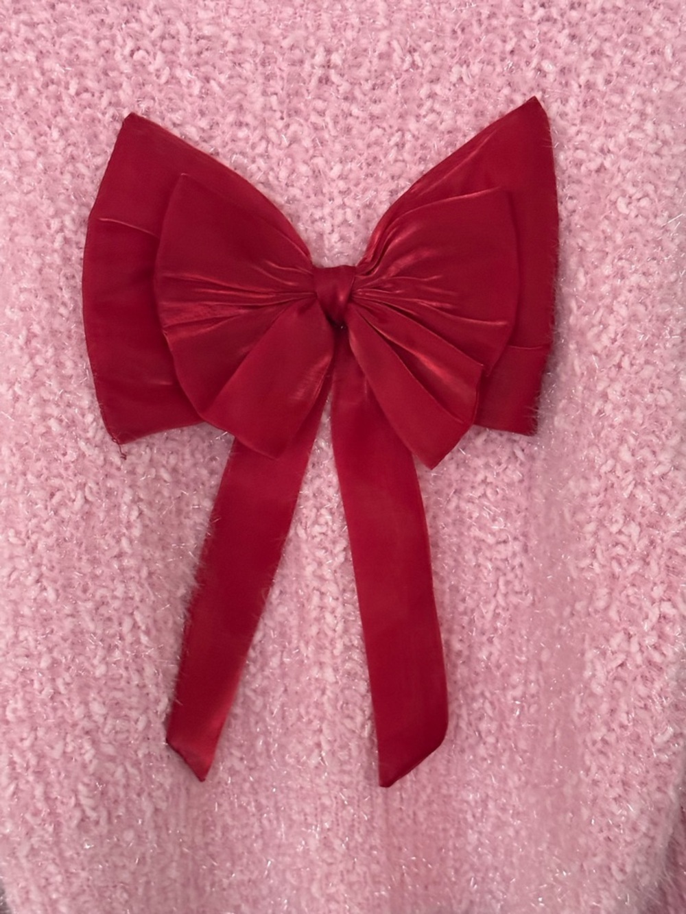 SIMPLY SOUTHERN Aurora Pink Bow Sweater Size XXL NEW - Picture 7 of 7